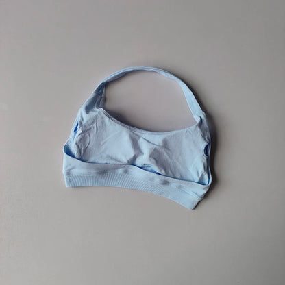 Sports Bra Women Shockproof Seamless Halter Top High Support Push-up