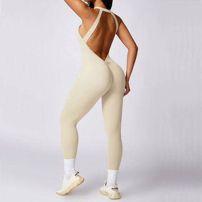 Romper Backless Set Workout Jumpsuit Fitness Bodysuit Siamese