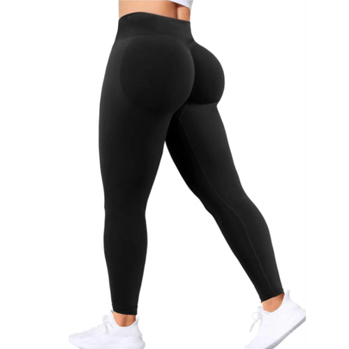 Seamless Women Solid Waist Yoga Pants Three-section Waist Sexy