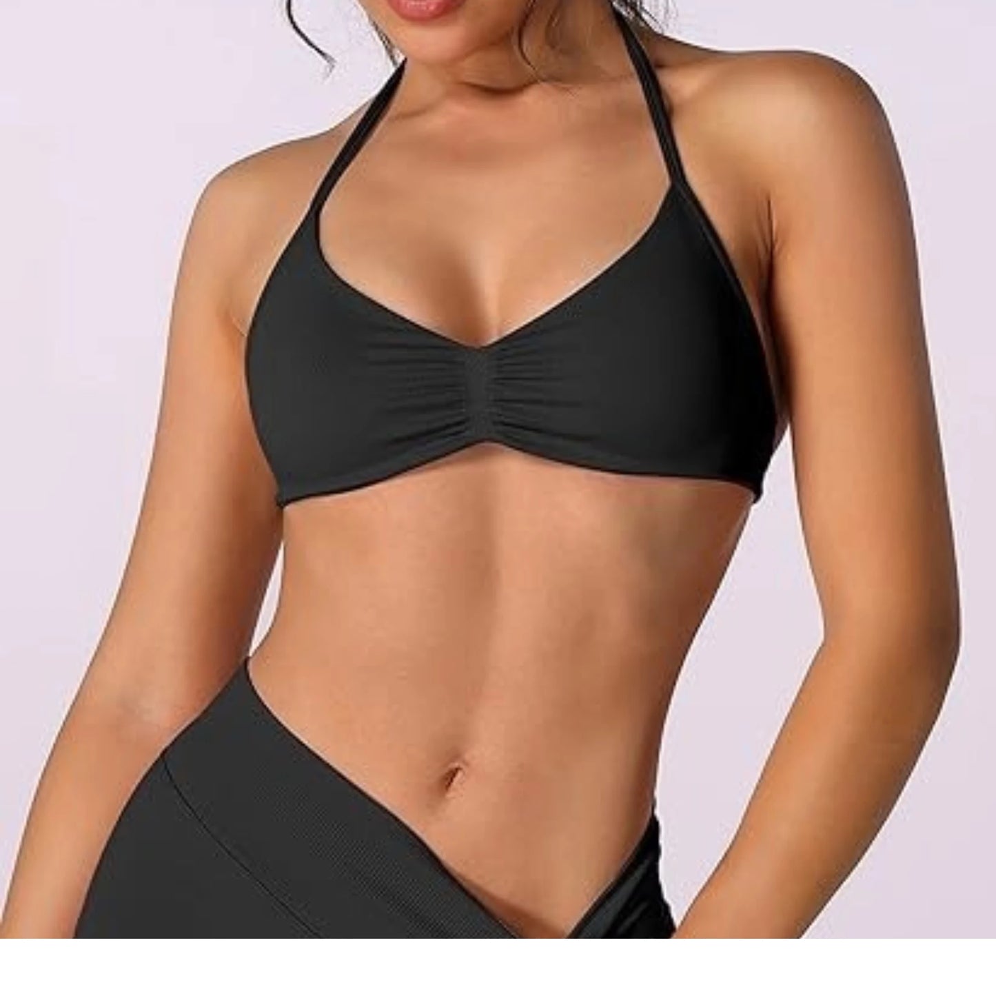 Strappy Bra Top Women High Support Thin Strap Halter Sport Seamless