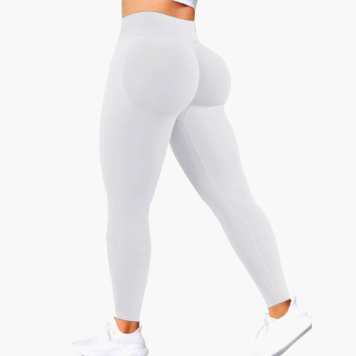 Seamless Women Solid Waist Yoga Pants Three-section Waist Sexy