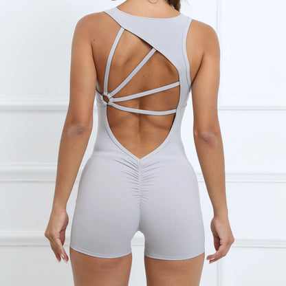 Padded Jumpsuit Sport Women Yoga Set Bodysuit For Fitness Wear Gym
