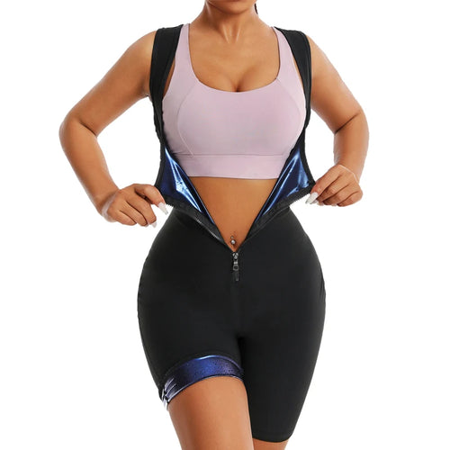 Women Hot Thermo Sauna Bodysuit One Piece Jumpsuit Shapewear Fitness