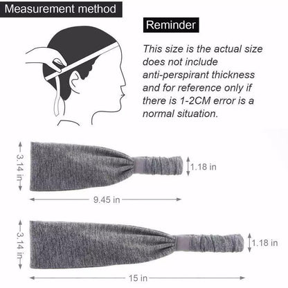 Sports Headbands For Men & Women -5 Pack,  Wicking Sweatbands, Elastic